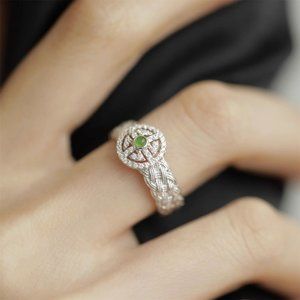 Lace woven diamond ring